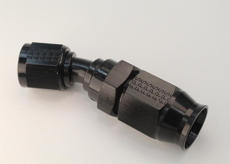 2503006 Hose End [Race-Rite Reusable PTFE, -6 AN Hose to -6 AN Female Threads, 30 Degree, Black]