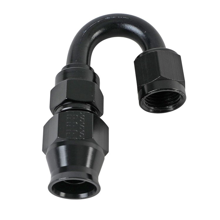 2518010 Hose End [Race-Rite Reusable PTFE, -10 AN Hose to -10 AN Female Threads, 180 Degree, Black]