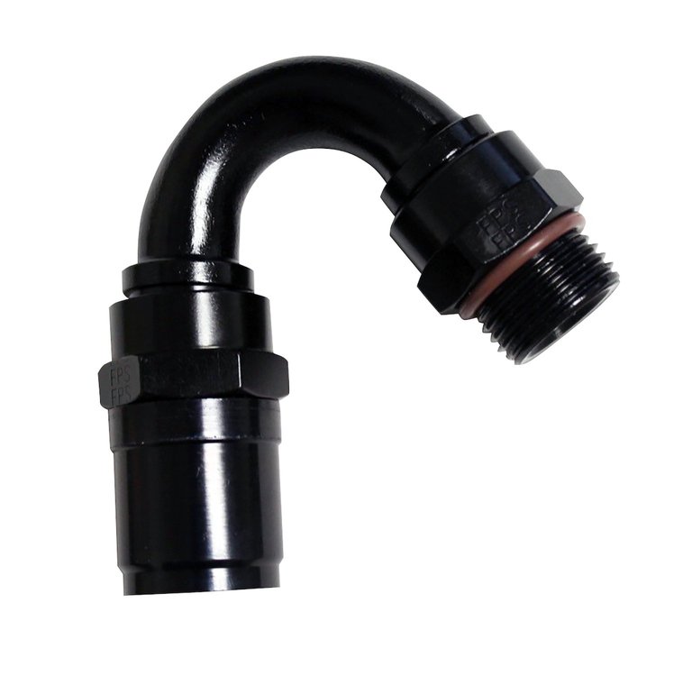2615010-RAD Hose End [Race-Rite, -10 AN Hose to 7/8 in.-14 Male, 150 Degree, Black]