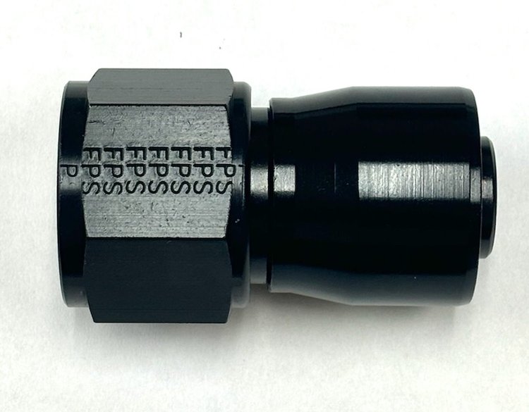 3100112 -12 AN Straight Sport-Crimp Hose End - Black