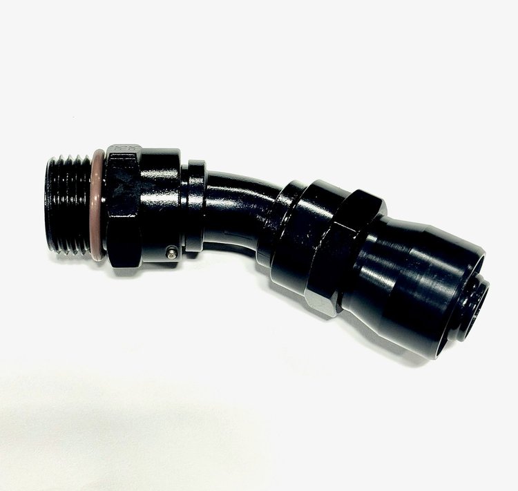 3103008-RAD Hose End [Sport-Crimp, -8 AN Hose to -8 AN O-Ring Male Threads, 30 Degree, Black]