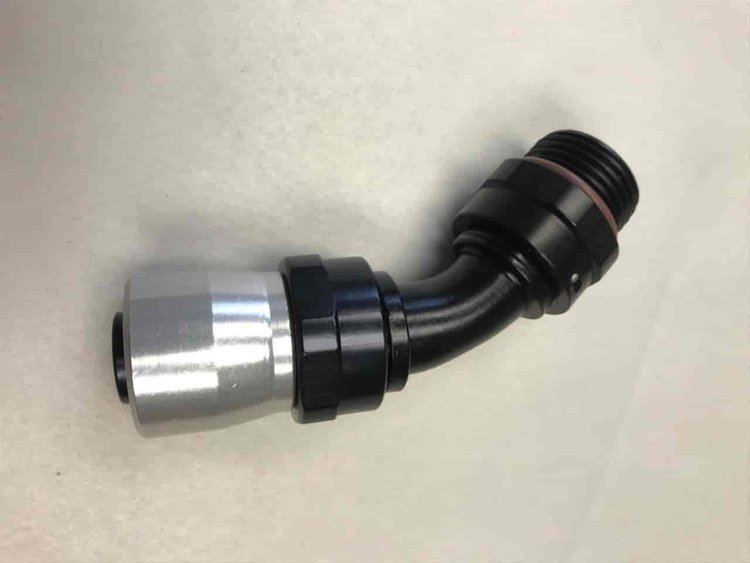 -10 MALE RAD. FITTING X 45 SPORT CRIMP HOSE END