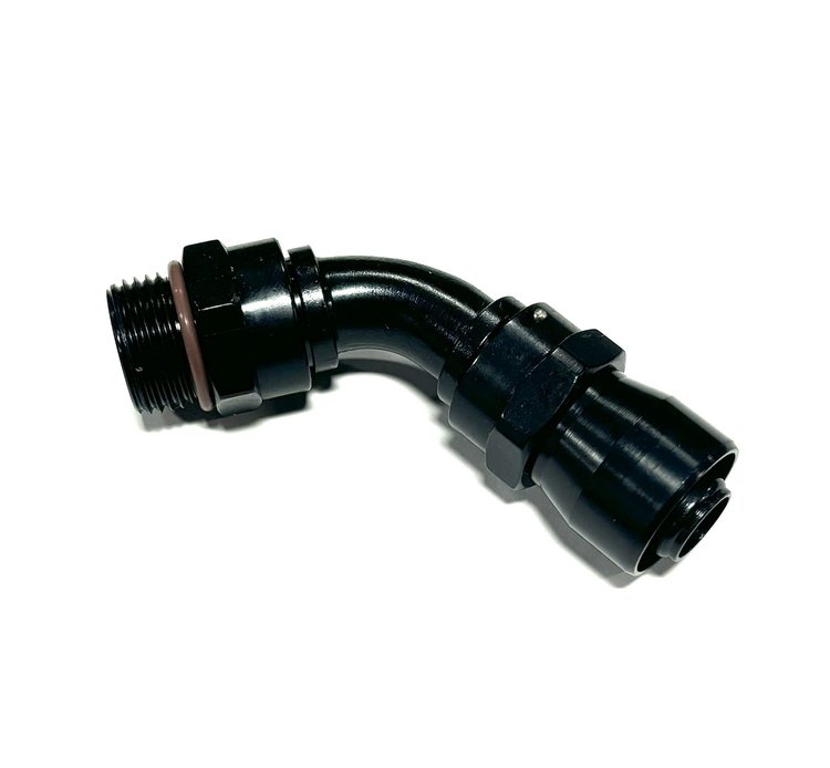 3106008-RAD Hose End [Sport-Crimp, -8 AN Hose to -8 AN O-Ring Male Threads, 60 Degree, Black]