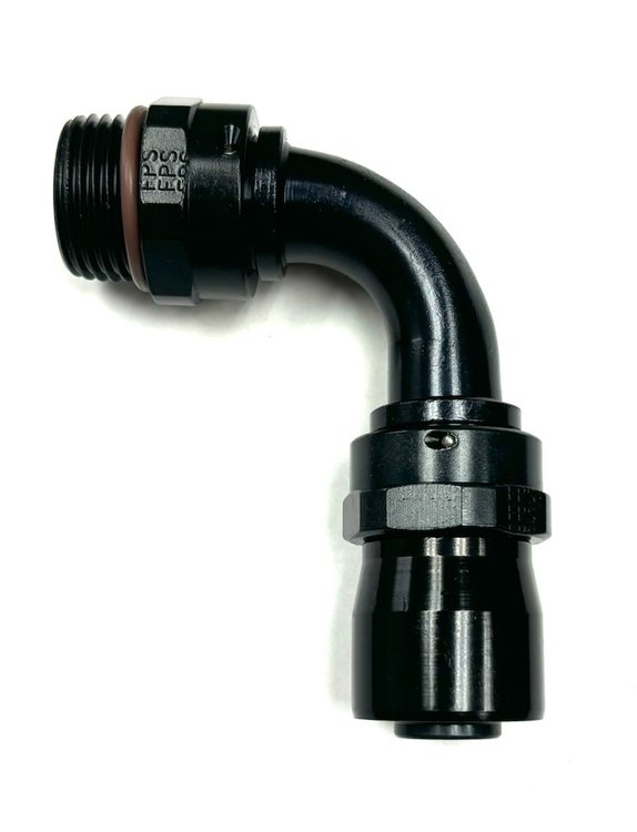 3109012-RAD AN Fitting [Sport-Crimp, -12 AN Hose to -12 AN Male, 90 Degree, Black]