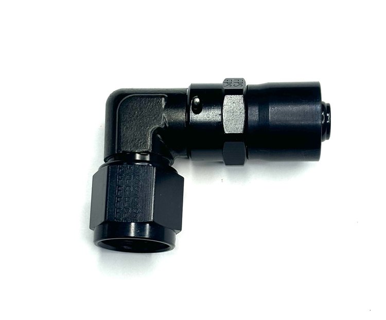 3109110 Hose End [Sport-Crimp, -10 AN Hose to -10 AN Female Threads, 90 Degree, Black]