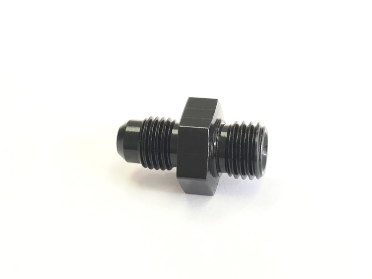 460405-BL Adapter Fitting [-4 AN Male to M12 x 1.5 Male, Straight, Black]