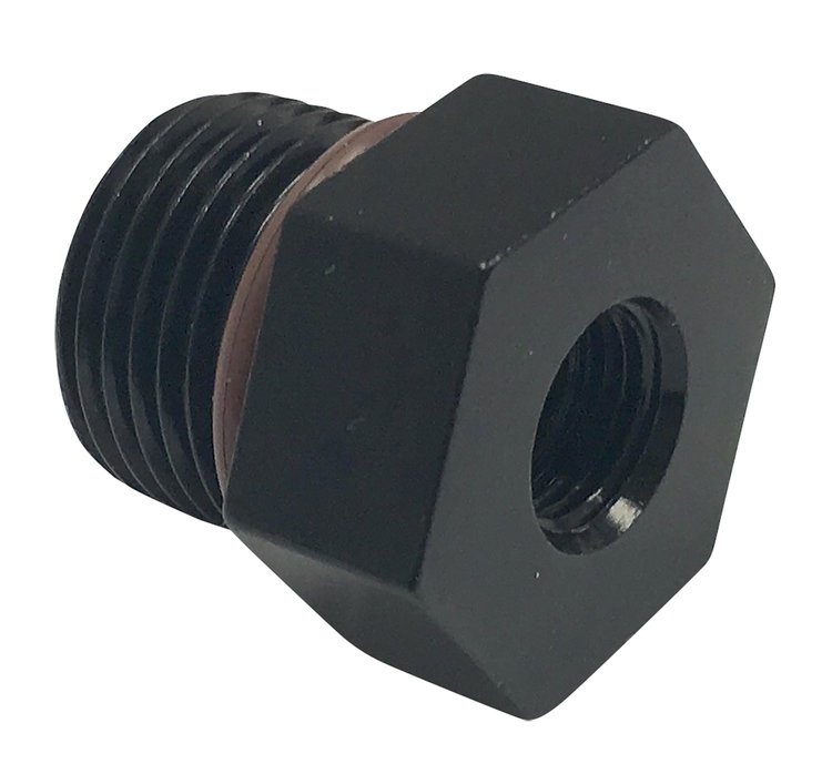 481428-BL Plug Fitting [-8 AN Male to 1/8 in. NPT Female, Straight, Black]