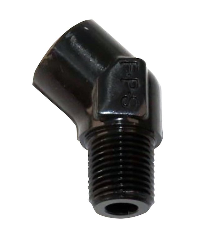 491504-BL AN Fitting [1/2 in. NPT Male to 1/2 in. NPT Female, 45 Degree, Black]