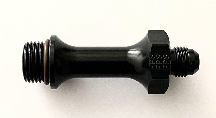 491944-BL Carburetor Fitting [3/4 in.-16 Male to -6 AN Male, Black]