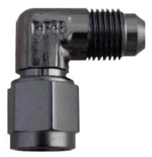 498105-BL Aluminum Female to Male 90-Degree Swivel - 981 -10 AN [Black]