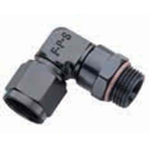 499006-BL AN 90-Degree Female Swivel to AN Straight Thread Fitting -6 x 9/16 in.-18 (-6 AN)