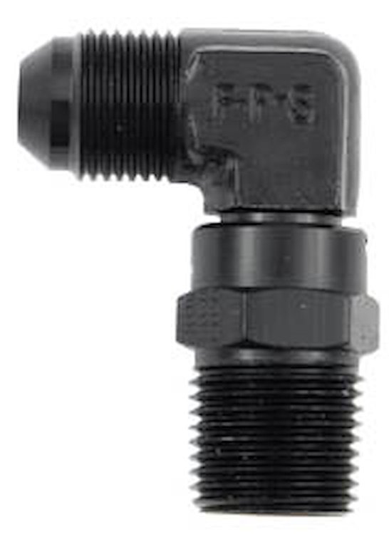 499166-BL 499166-BL AN 90-Degree Swivel to Male Pipe Fitting - 991 -6 AN x 3/8 NPT [Black]