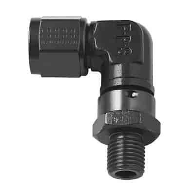 -8 AN x 7/8-14 10 90 Degree Swivel [Black]