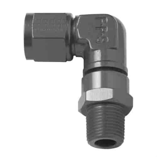 499403-BL Adapter Fitting [-3 AN Female to 1/8 in. NPT Male, 90 Degree, Black]