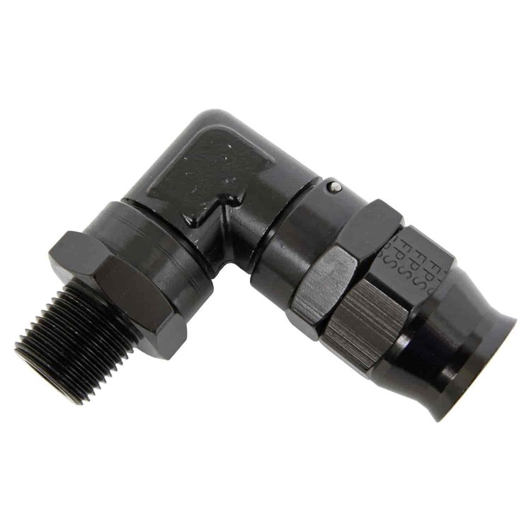 689911-BL Fuel Hose [Real Street Reusable PTFE, -10 AN Hose to 3/8 in. NPT Male Threads, 90 Degree, Black]