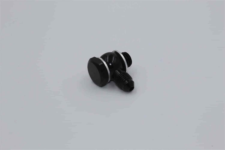 980453BL Banjo Bolt [-4 AN Banjo to M10 x 1.5 Banjo bolt, 90 Degree, Black]
