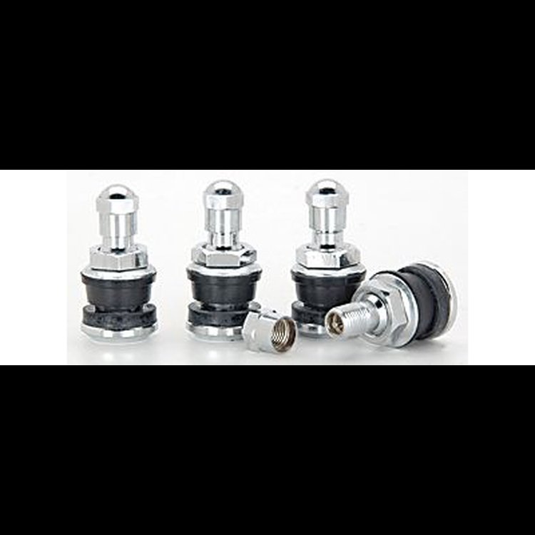Tire Valves Stems and Caps - Chrome Outer Bolt Mount .750" Length