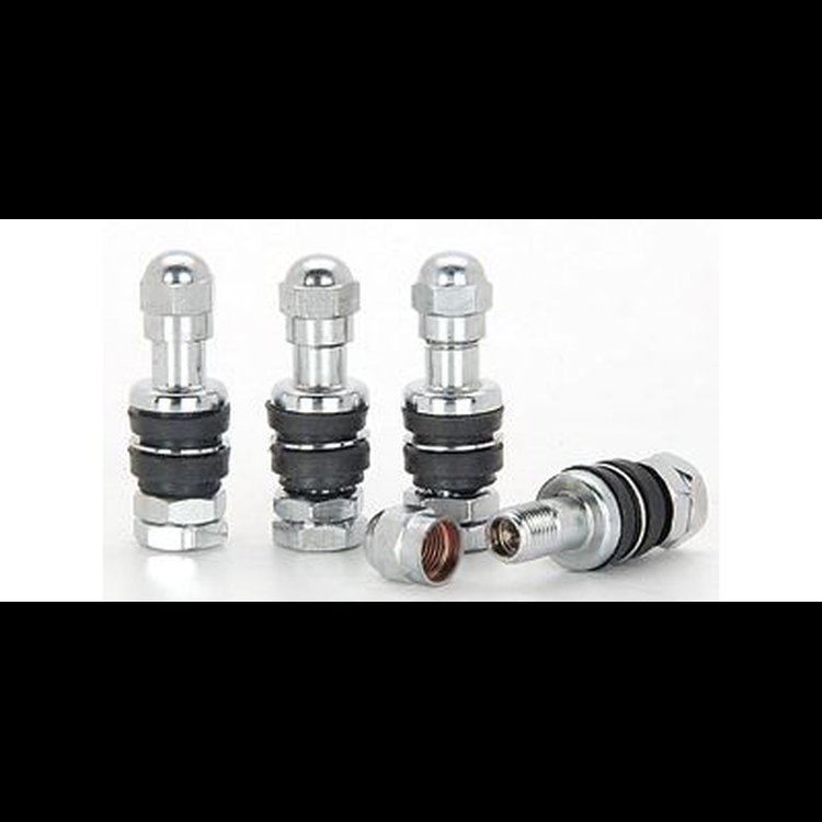 Tire Valves Stems and Caps - Chrome Inner Bolt Mount