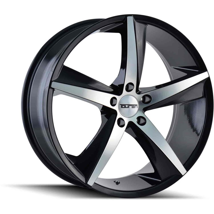 TOUREN TR72 GLOSS BLACK/MACHINED FACE 20x8.5 5-112 30mm 66.56mm
