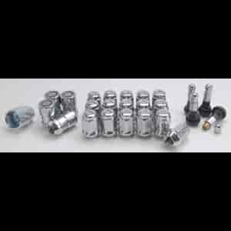 Bulge Acorn Lug Nut & Lock Kit Thread: 1/2"