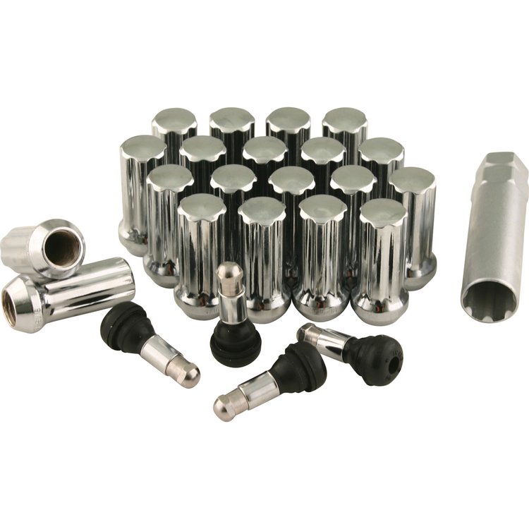 Chrome Closed End Spline Lug Nut Kit 1/2" 20 Lug Kit