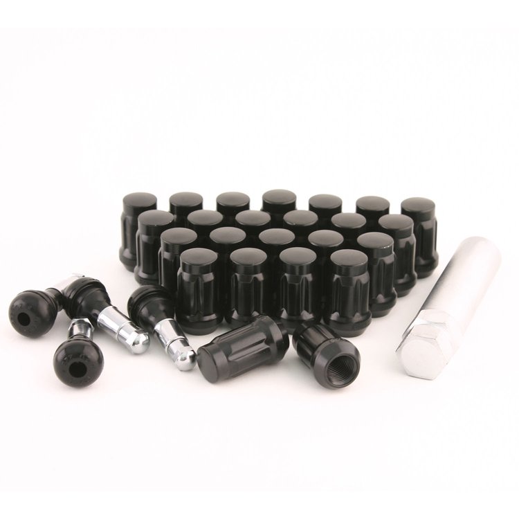 Black Closed End Spline Lug Nut Kit 7/16" 20 Lug Kit