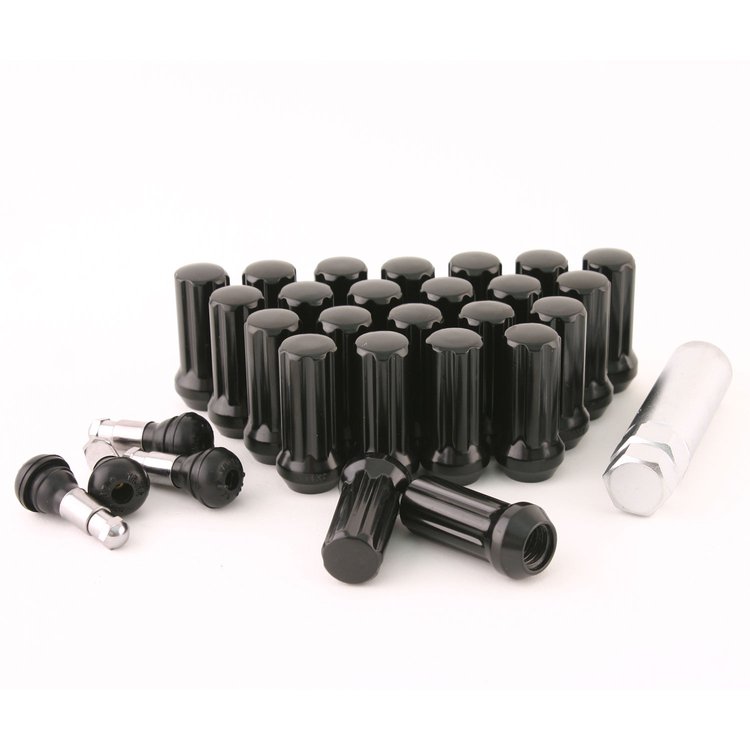 Black Closed End Spline Lug Nut Kit 9/16" 20 Lug Kit