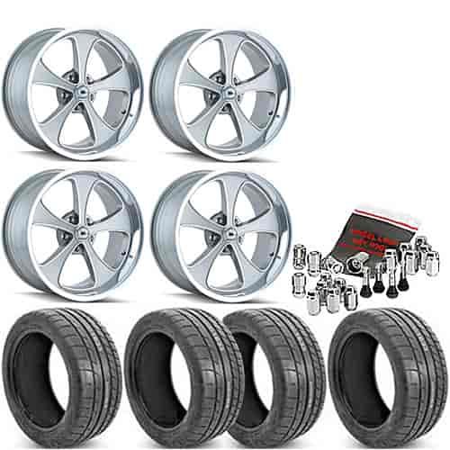 Ridler 645 Series Grey Wheel and Tire Kit 1967-72 C-10 Trucks Includes: