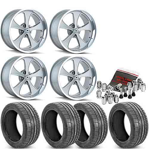Ridler 645 Series Grey Wheel and Tire Kit 1967-79 A/F-Body Cars* Includes: