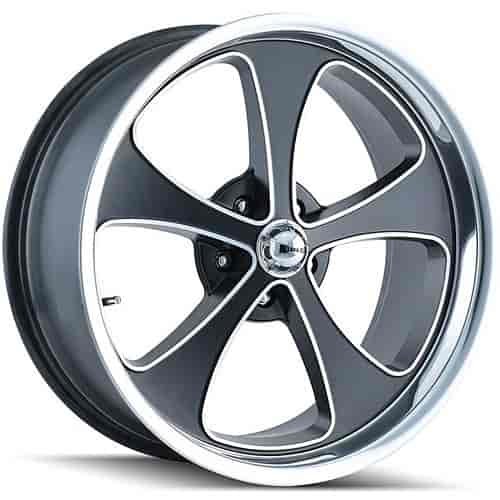 Ridler 645 Series Matte Black w/Polished Lip Wheel Size: 18" x 9.5"