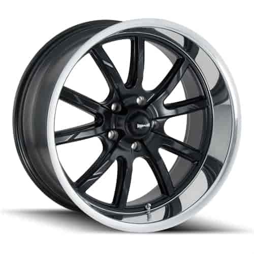 Ridler 650 Series Matte Black w/Polished Lip Wheel Size: 20" x 8-1/2"