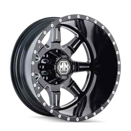 MAYHEM 8101 REAR BLACK/MILLED SPOKES 22x8.25 8-165.1 -160mm 116.7mm
