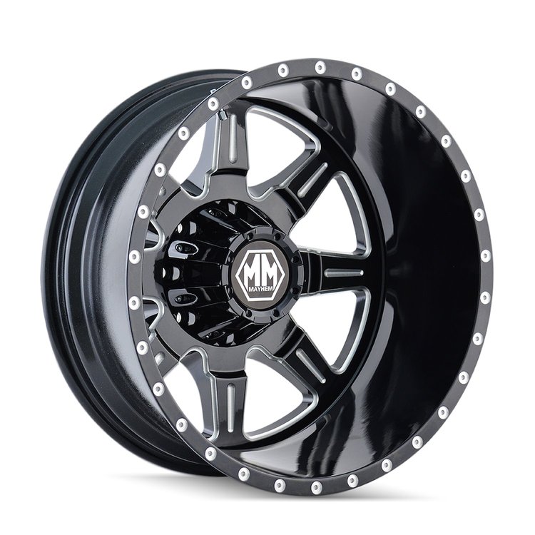 MAYHEM 8101 REAR BLACK/MILLED SPOKES 22x8.25 8-165.1 -160mm 121.3mm