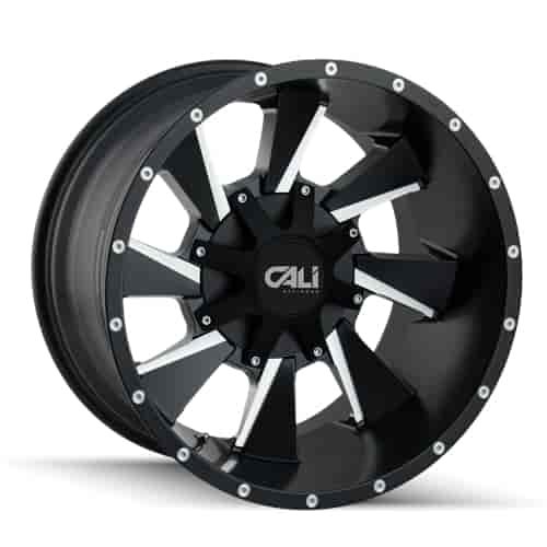 DISTORTED 9106 SATIN BLACK/MILLED SPOKES 20X10 6-135/6-139.7 -19mm 106mm
