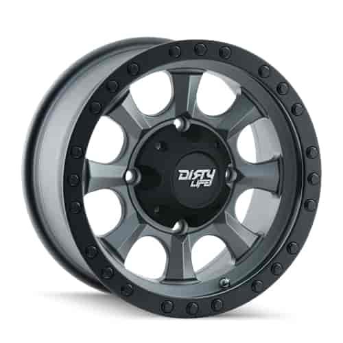 IRONMAN 9300 MATTE GUNMETAL/BLACK BEADLOCK 15X7 4-156 13mm 115.1mm