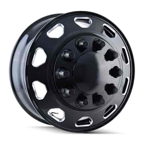 IONBILT IB02 FRONT BLACK/MILLED SPOKES 22.5x8.25 10-285.75 169mm 220.1mm