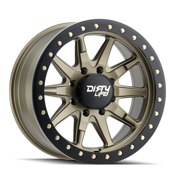 DT-2 9304 Wheel Size: 17 X 9" Bolt Pattern: 8-165.1 [SATIN GOLD W/SIMULATED RING]