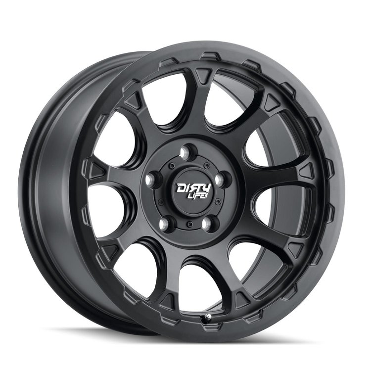 DRIFTER 9307 Wheel Size: 17 X 8.5" Bolt Pattern: 6-139.7 [MATTE BLACK W/SIMULATED RING]