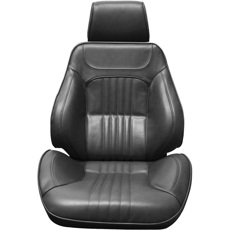 1971-1972 Chevrolet Chevelle Malibu, El Camino and Super Sport Black Touring II Preassembled Reclining Front Bucket Seats
