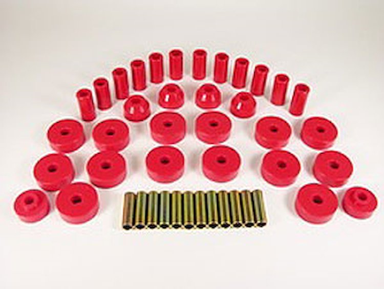 Total Kit Red Incl. Body Mounts/Spring And Shackle Front And Rear/Tie Rod Boots