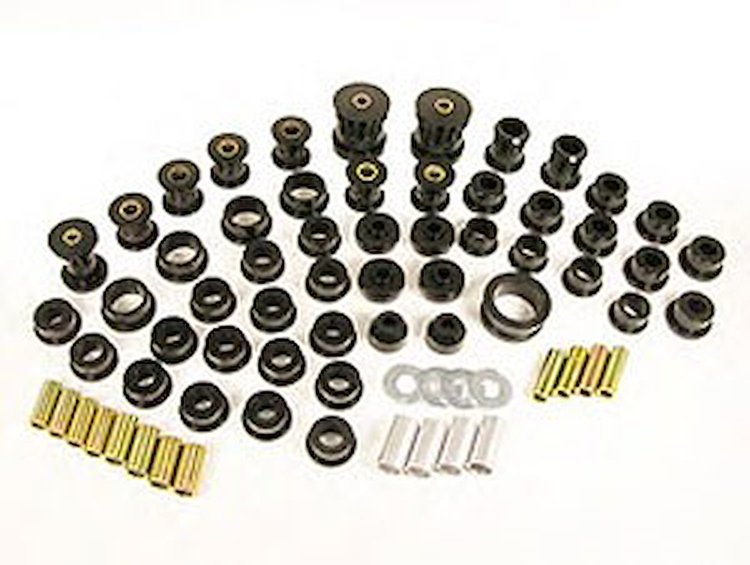 BUSHING TOTAL KIT JEEP CJ5 74-75 W/TRANS MT Black