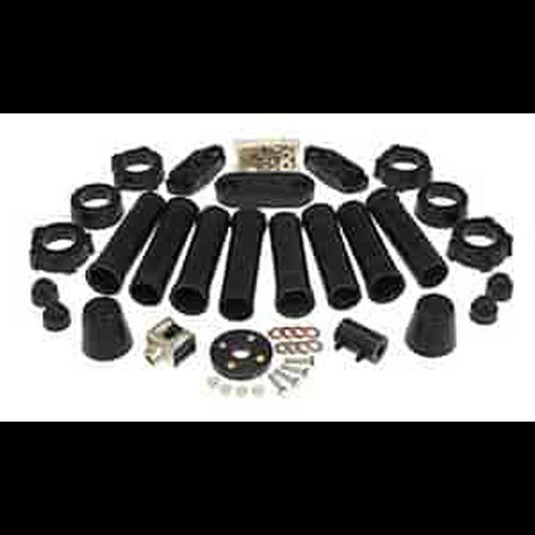 Total Kit; Black; Incl. Front Beam And Snubber Bushings/Shifter Bushings/Spring Plate Grommet/Steeri