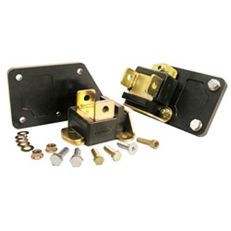 Motor Mount Adapter Kit; Black; Incl. Early 3-Bolt Type Poly Motor Mounts; Hardware; Tall; Narrow; M