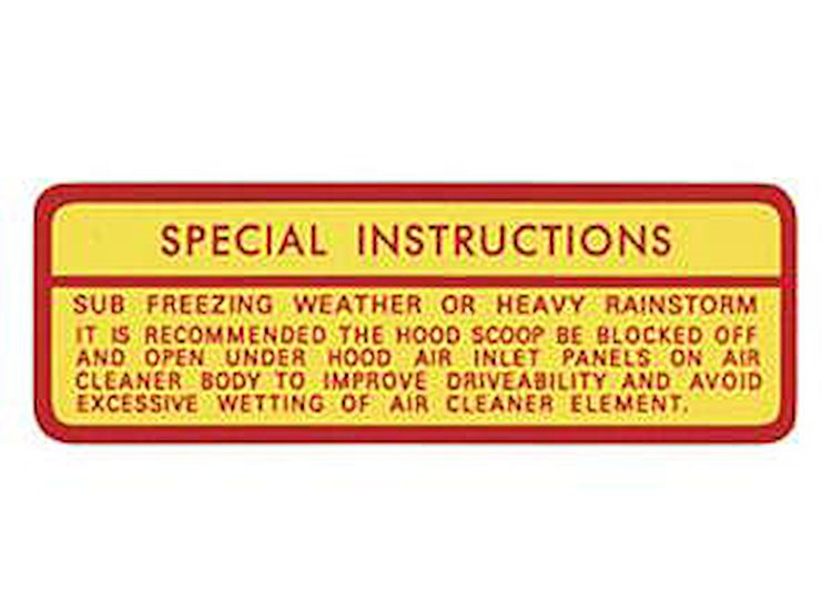 Air Cleaner Service Decal Air Cleaner Element