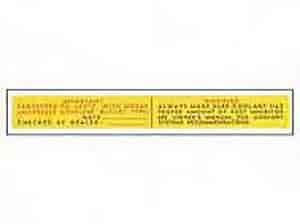 Radiator Service / Warning Decal Chrysler
