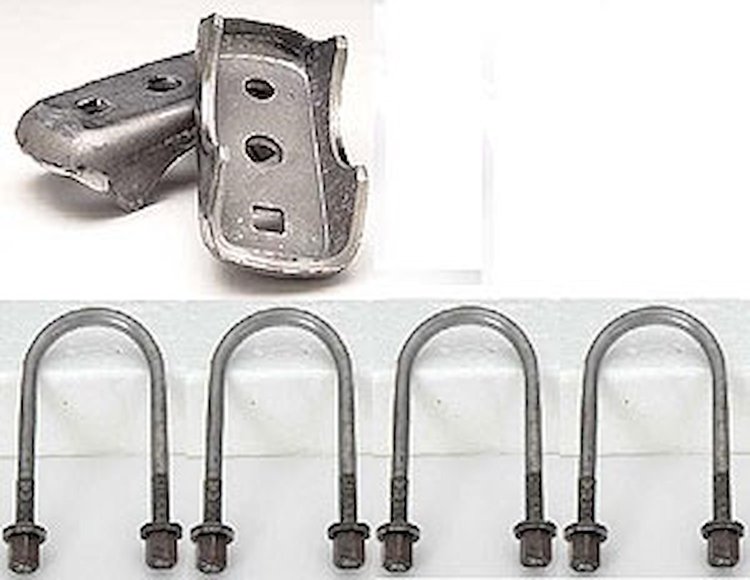 Spring Perch Bracket & U-Bolt Kit Spring Perches 312-P4120074 (2) w/ .625" Center Hole 2-1/2" Wide