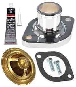Chrome Thermostat Housing Kit Fits All Slant Six, Small-Block, Big-Block & HEMI Engines 1978 & Prior