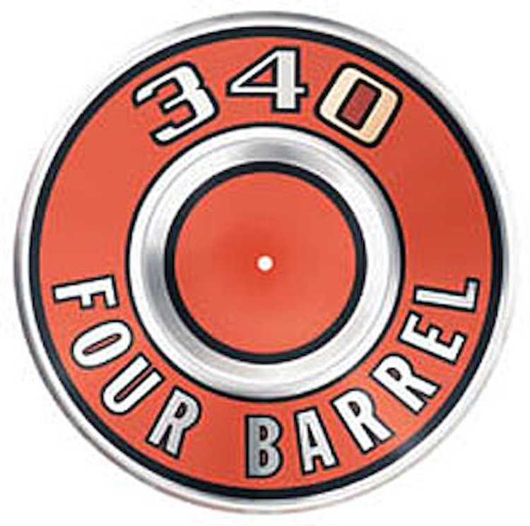 Engine ID Plate 340 4-bbl