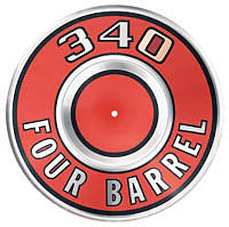 Engine ID Plate 340 4-bbl