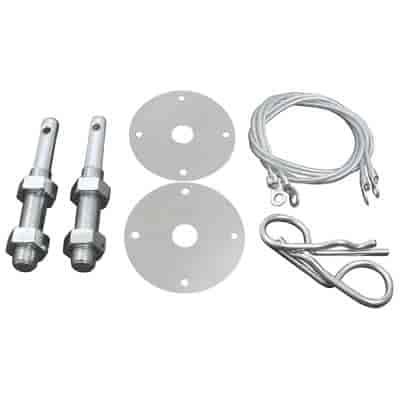Hood Pin Kit Includes Pair of Hood Pins, All Attachment Hardware